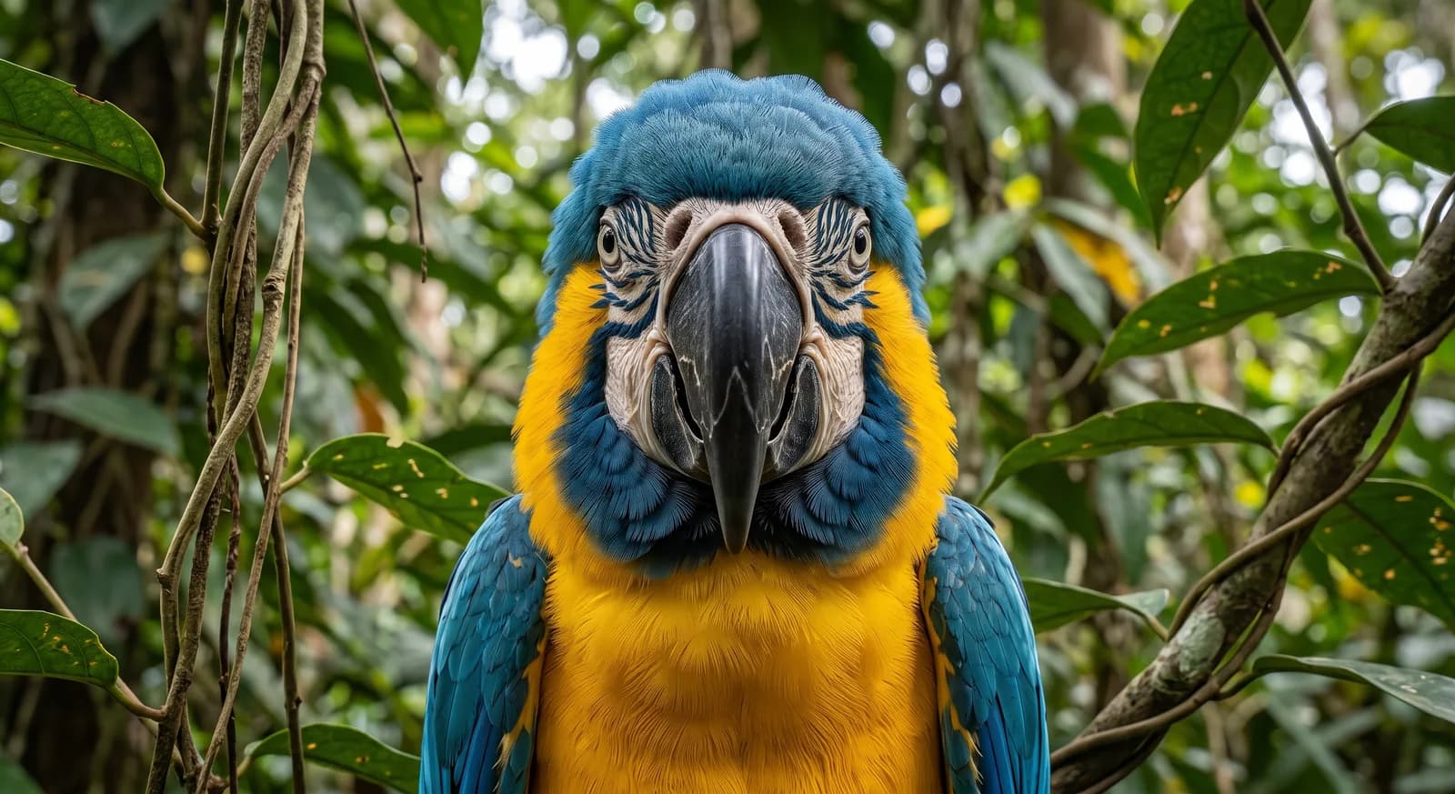 Guacamayo azul y amarillo