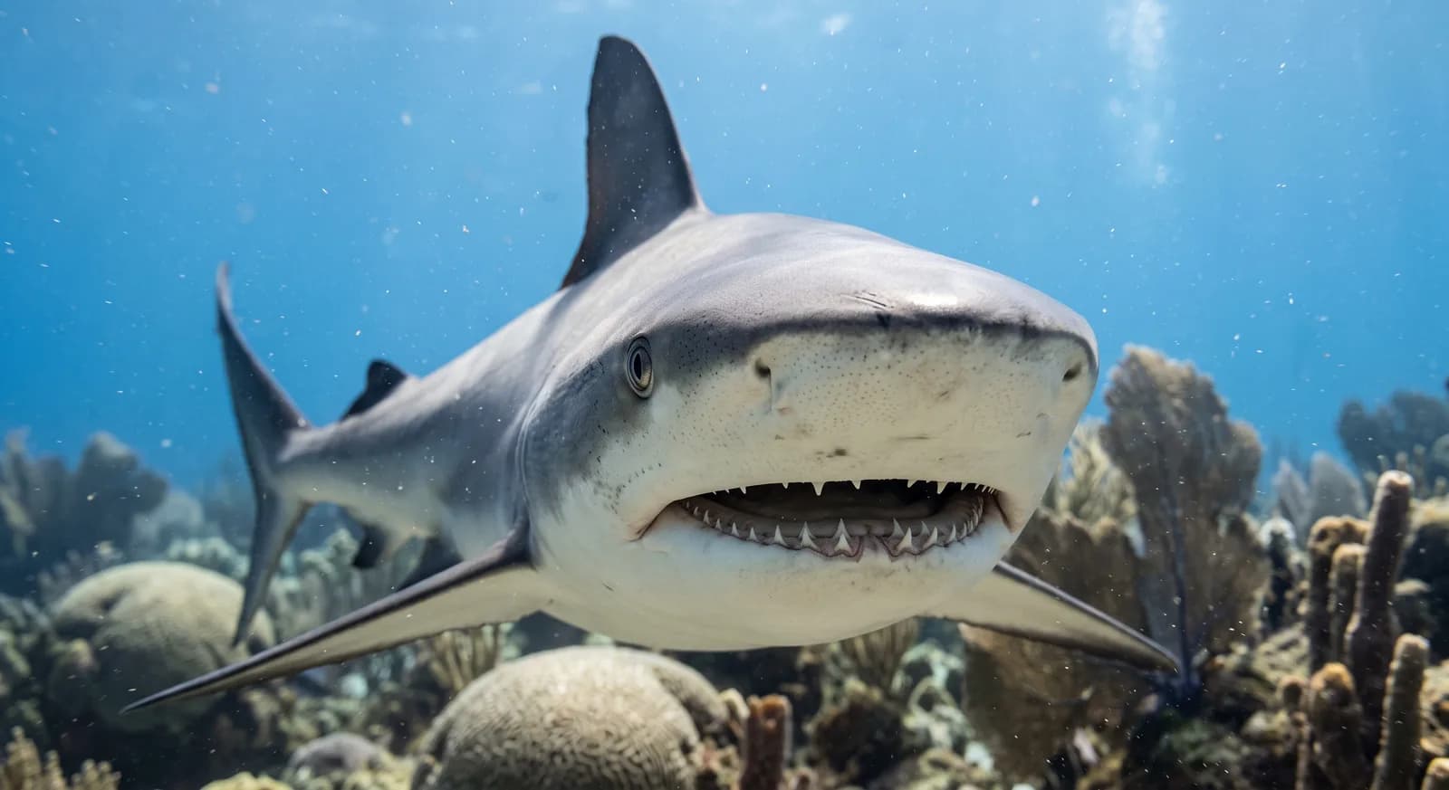 Tiburón gris de arrecife